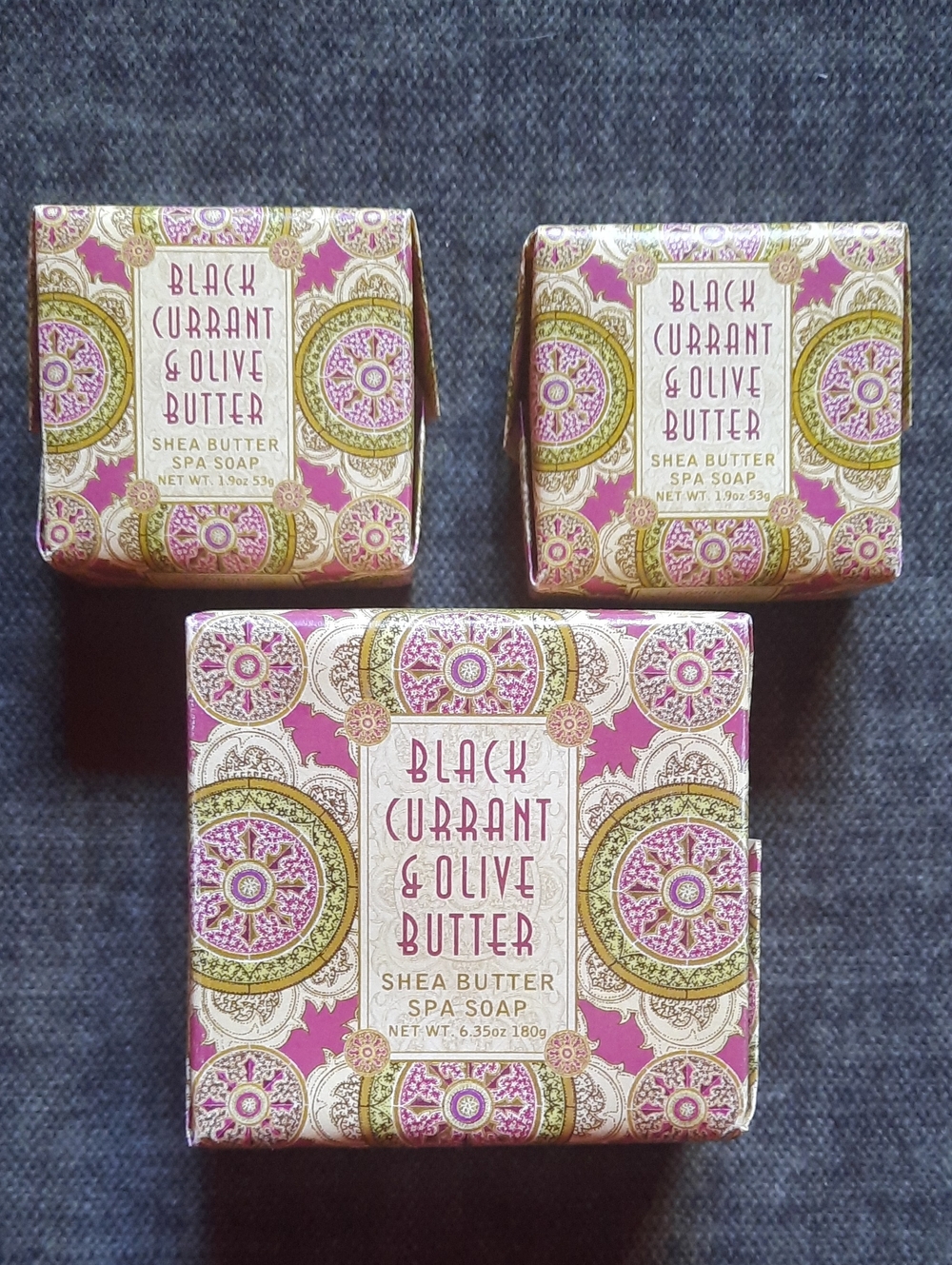 Black Currant & Olive Butter Shea Butter Spa Bar Bath Soap Set Bars New